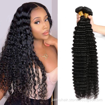 Deep Wave Curly Hair Bundles 100% Brazilian Hair Bundles Extension Remy Curly Human Hair Bundles